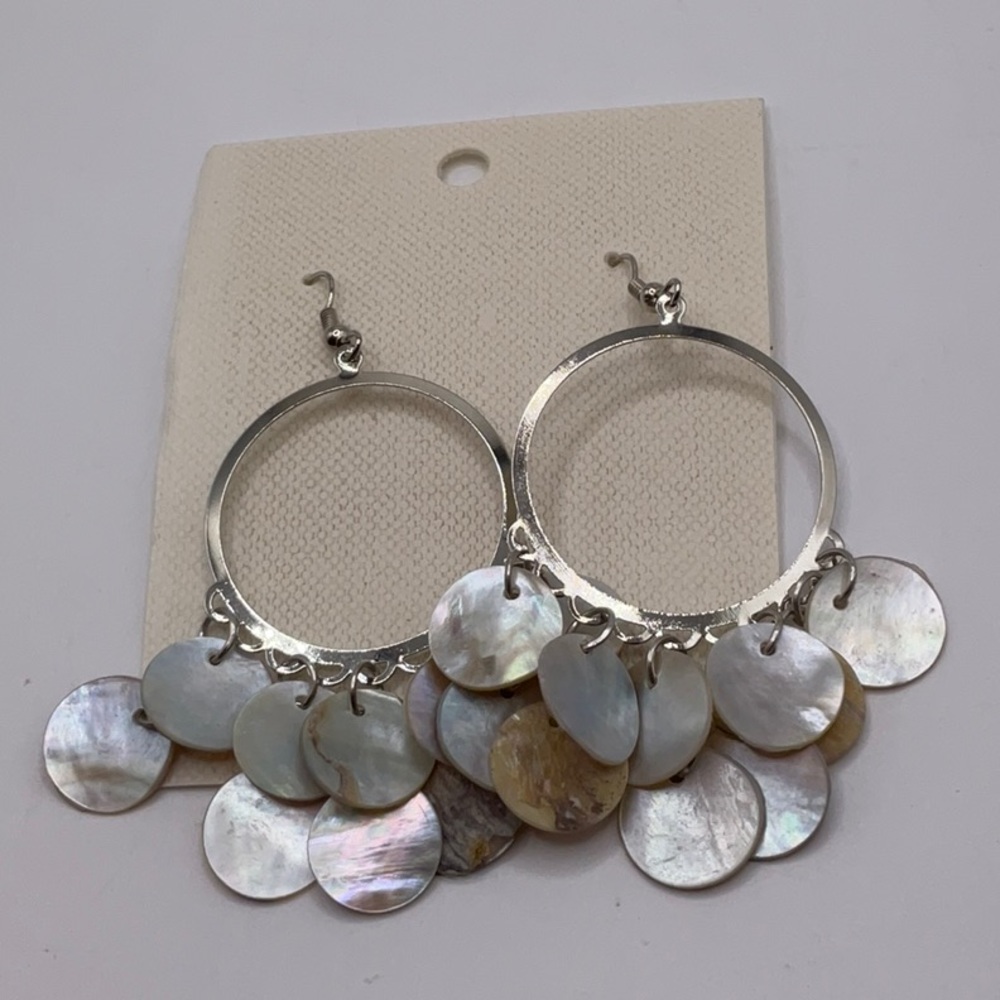 Nwt Elegant Silver & abalone Earrings.